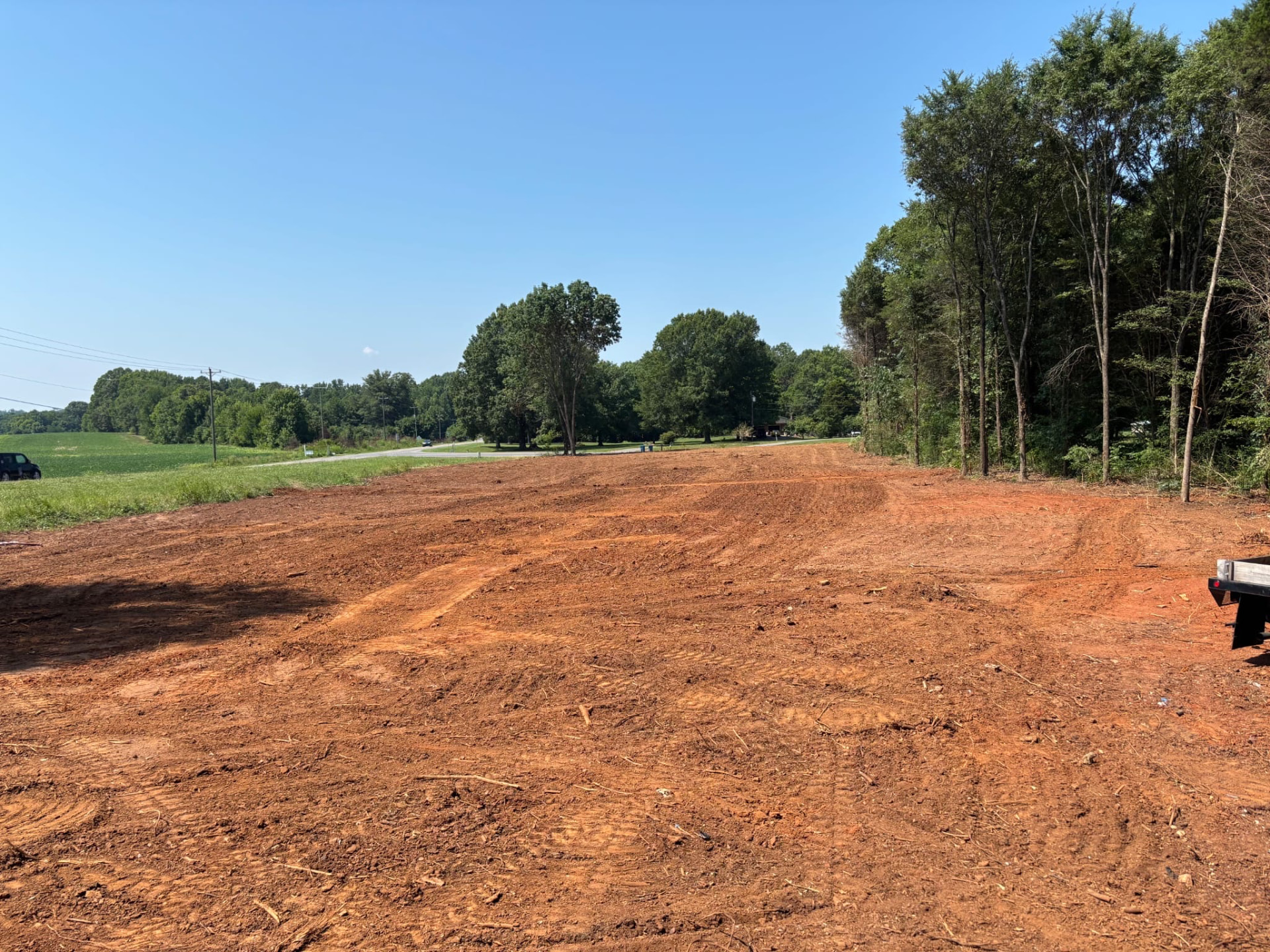 Freshly cleared and graded lot ready to build
